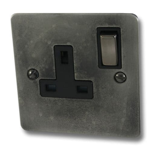 G&H FSL309 Flat Plate Slate 1 Gang Single 13A Switched Plug Socket