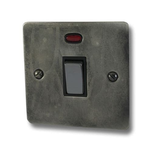 G&H FSL326 Flat Plate Slate 1 Gang 20 Amp Double Pole Switch & Neon