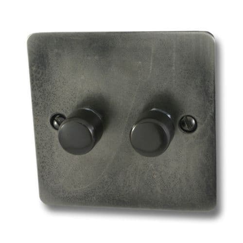 G&H FSL522-BB Flat Plate Slate 2 Gang 1 or 2 Way LED Dimmer Switch