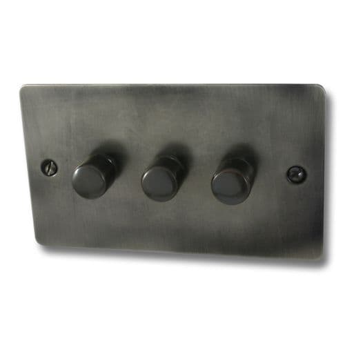 G&H FSL523-BB Flat Plate Slate 3 Gang 1 or 2 Way LED Dimmer Switch