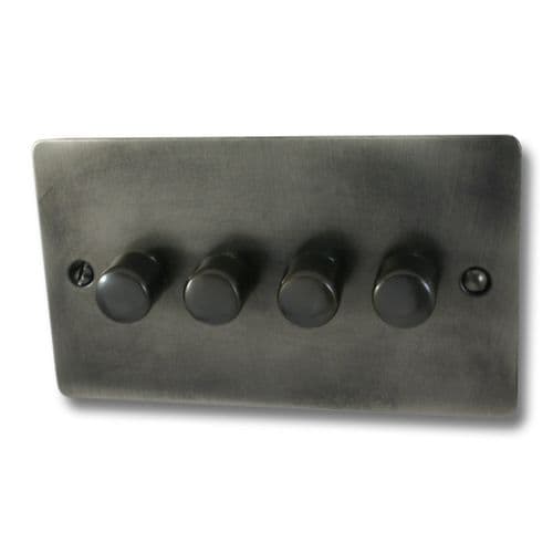 G&H FSL524-BB Flat Plate Slate 4 Gang 1 or 2 Way LED Dimmer Switch