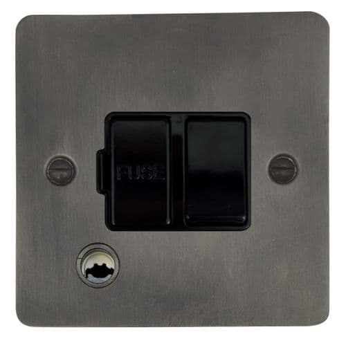 G&H FSL56B Flat Plate Slate 1 Gang Fused Spur 13A Switched & Flex Outlet