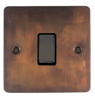 G&H FTC305 Flat Plate Tarnished Copper 1 Gang Intermediate Rocker Light Switch