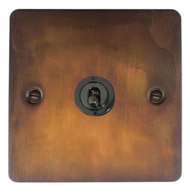 G&H FTC385-BN Flat Plate Tarnished Copper 1 Gang Intermediate Toggle Light Switch