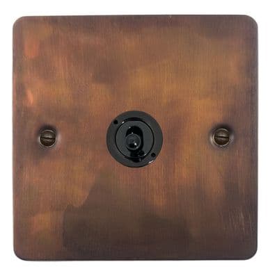 G&H FTC385-FBK Flat Plate Tarnished Copper 1 Gang Intermediate Toggle Light Switch