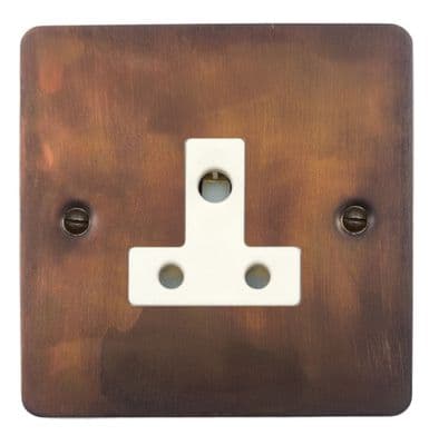 G&H FTC59W Flat Plate Tarnished Copper 1 Gang Single 5 Amp Plug Socket
