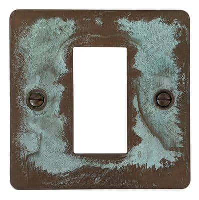 G&H FV161 Flat Plate Verdigris 1 Gang 1 Euro Module Plate