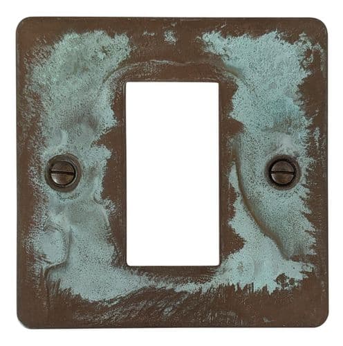 G&H FV161 Flat Plate Verdigris 1 Gang 1 Euro Module Plate