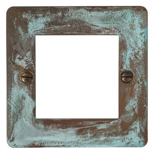 G&H FV162 Flat Plate Verdigris 1 Gang 2 Euro Module Plate