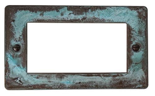 G&H FV164 Flat Plate Verdigris 2 Gang 4 Euro Module Plate