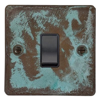 G&H FV1B Flat Plate Verdigris 1 Gang 1 or 2 Way Rocker Light Switch
