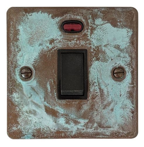 G&H FV26B Flat Plate Verdigris 1 Gang 20 Amp Double Pole Switch & Neon