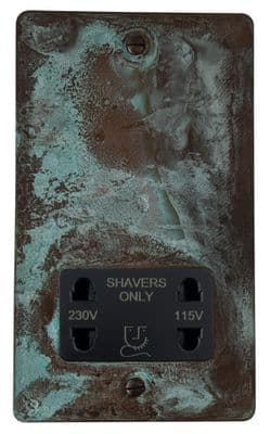 G&H FV30B Flat Plate Verdigris Dual Voltage Shaver Socket 115-230V