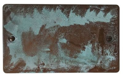 G&H FV32 Flat Plate Verdigris 2 Gang Double Blank Plate