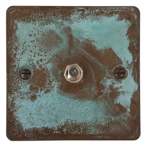 G&H FV37 Flat Plate Verdigris 1 Gang Single Satellite Point Socket