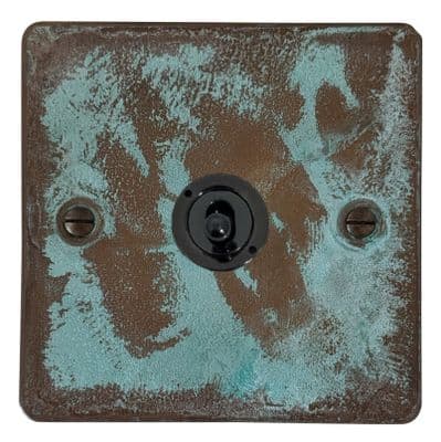 G&H FV381-FBK Flat Plate Verdigris 1 Gang 2 Way Toggle Light Switch