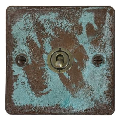 G&H FV385-AB Flat Plate Verdigris 1 Gang Intermediate Toggle Light Switch