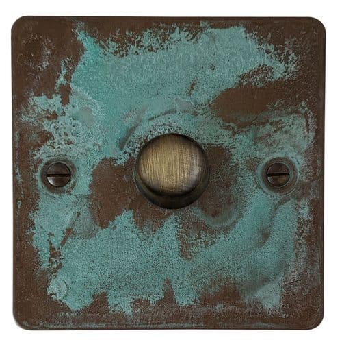 G&H FV521-AB Flat Plate Verdigris 1 Gang 1 or 2 Way LED Dimmer Switch