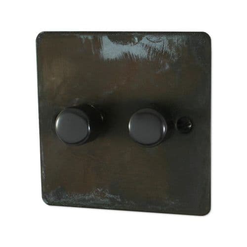 G&H FV522-BB Flat Plate Verdigris 2 Gang 1 or 2 Way LED Dimmer Switch
