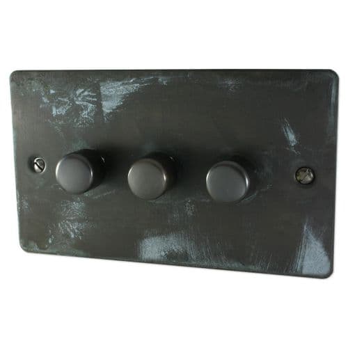 G&H FV523-BB Flat Plate Verdigris 3 Gang 1 or 2 Way LED Dimmer Switch