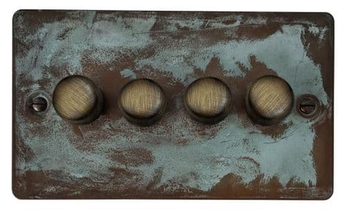 G&H FV524-AB Flat Plate Verdigris 4 Gang 1 or 2 Way LED Dimmer Switch