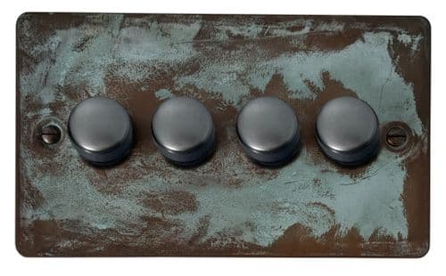 G&H FV524-BB Flat Plate Verdigris 4 Gang 1 or 2 Way LED Dimmer Switch