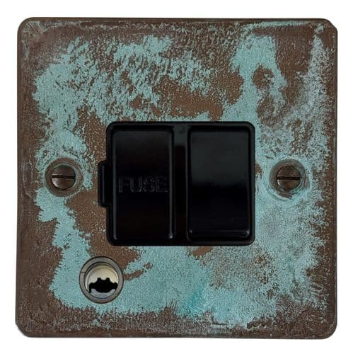 G&H FV56B Flat Plate Verdigris 1 Gang Fused Spur 13A Switched & Flex Outlet