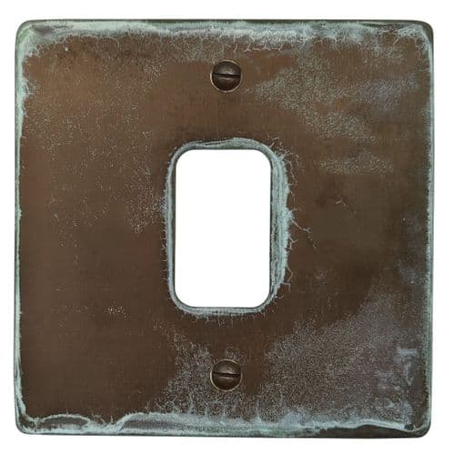 G&H FV71 Flat Plate Verdigris 1 Gang Grid Plate to suit G&H Grid Modules