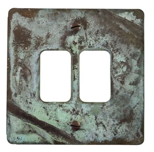 G&H FV72 Flat Plate Verdigris 2 Gang Grid Plate to suit G&H Grid Modules