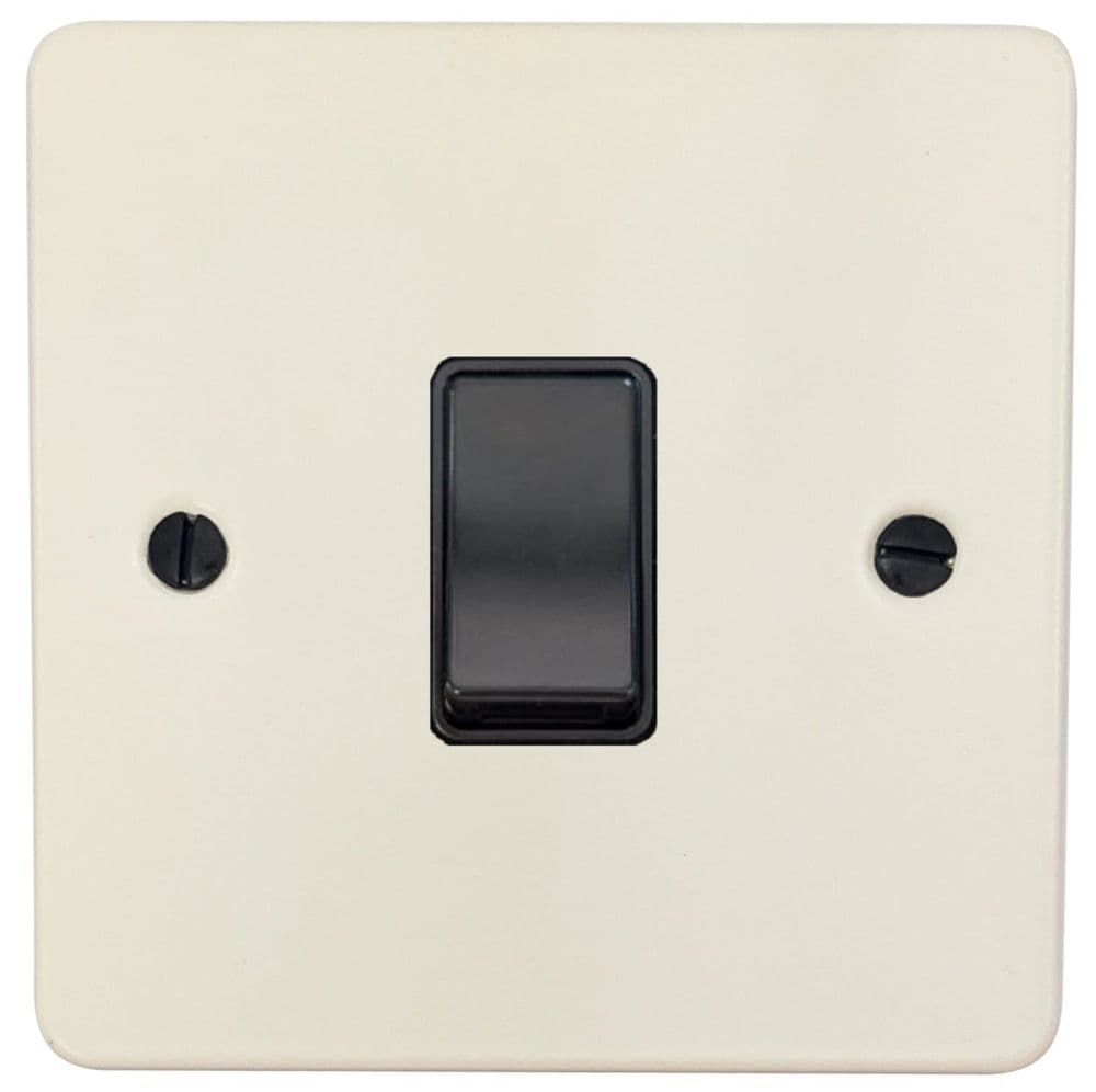 G&H FW1B Flat Plate Matt White 1 Gang 1 or 2 Way Rocker Light Switch