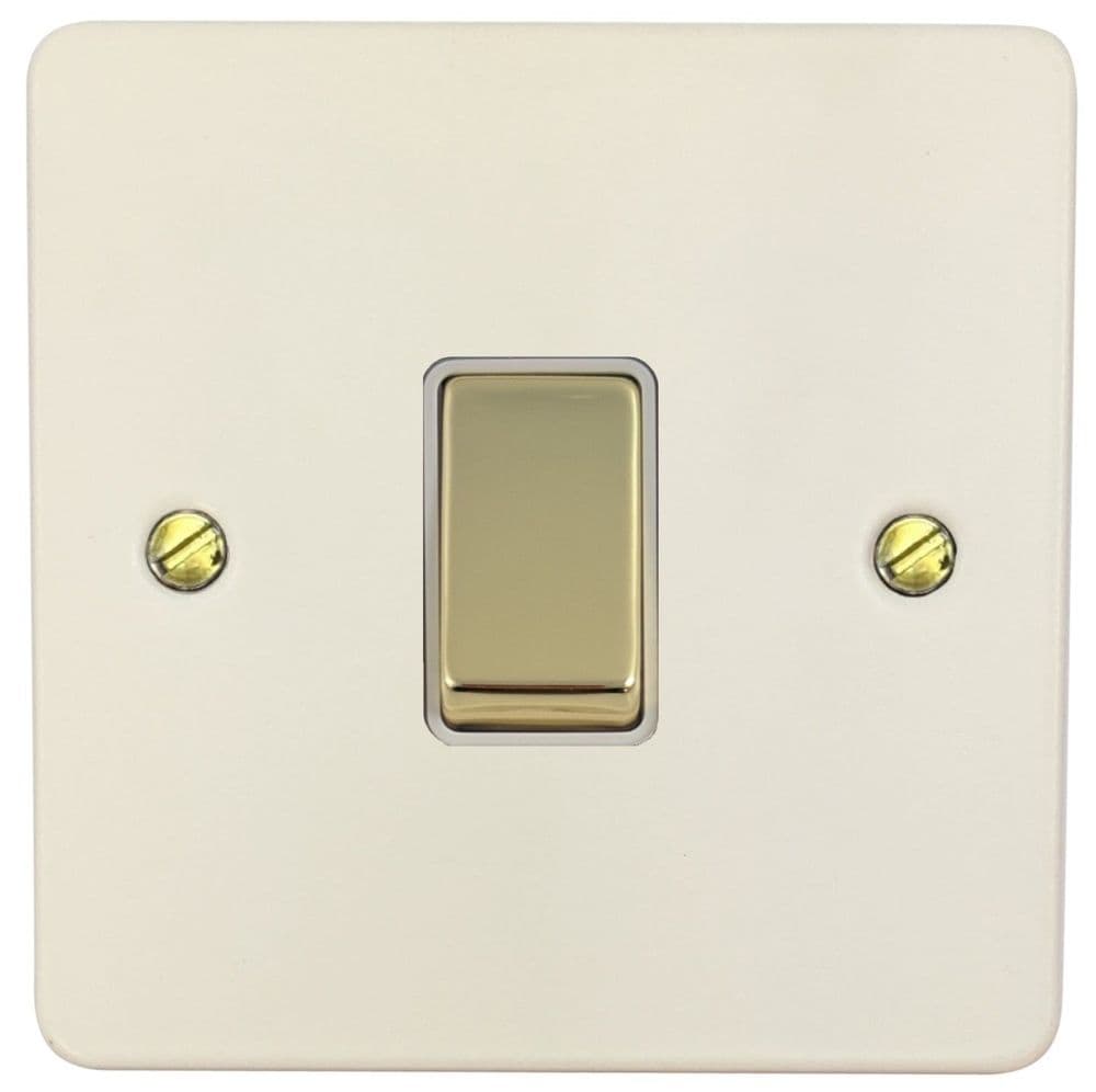 G&H FW201-PB Flat Plate Matt White 1 Gang 1 or 2 Way Rocker Light Switch