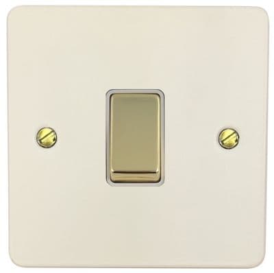 G&H FW201-PB Flat Plate Matt White 1 Gang 1 or 2 Way Rocker Light Switch