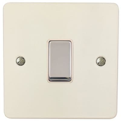 G&H FW201-PC Flat Plate Matt White 1 Gang 1 or 2 Way Rocker Light Switch