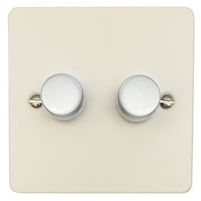 G&H FW522-W Flat Plate Matt White 2 Gang 1 or 2 Way LED Dimmer Switch