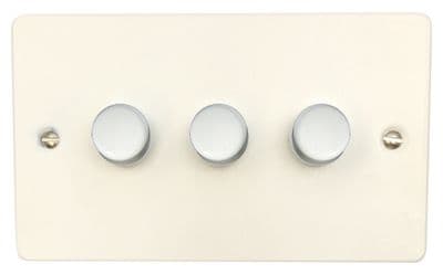 G&H FW523-W Flat Plate Matt White 3 Gang 1 or 2 Way LED Dimmer Switch