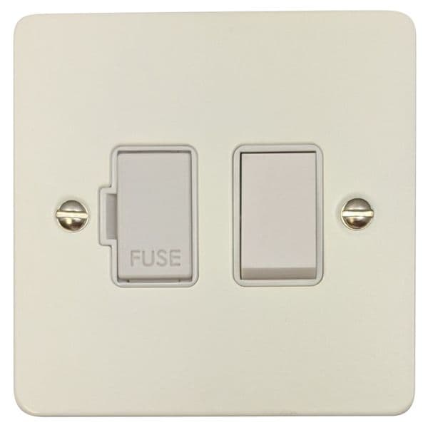 G&H FW57W Flat Plate Matt White 1 Gang Fused Spur 13A Switched