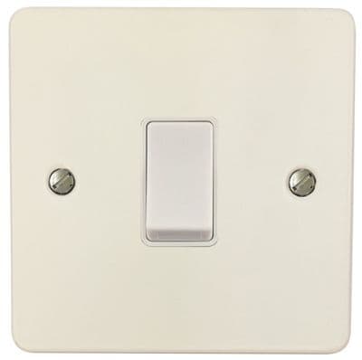 G&H FW5W Flat Plate Matt White 1 Gang Intermediate Rocker Light Switch
