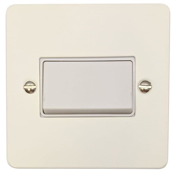 G&H FW69W Flat Plate Matt White 1 Gang Triple Pole 10A Fan Isolator Switch