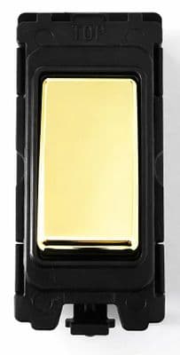 G&H G-401PB Polished Brass Grid Module 20A 2 Way Switch Black Surround