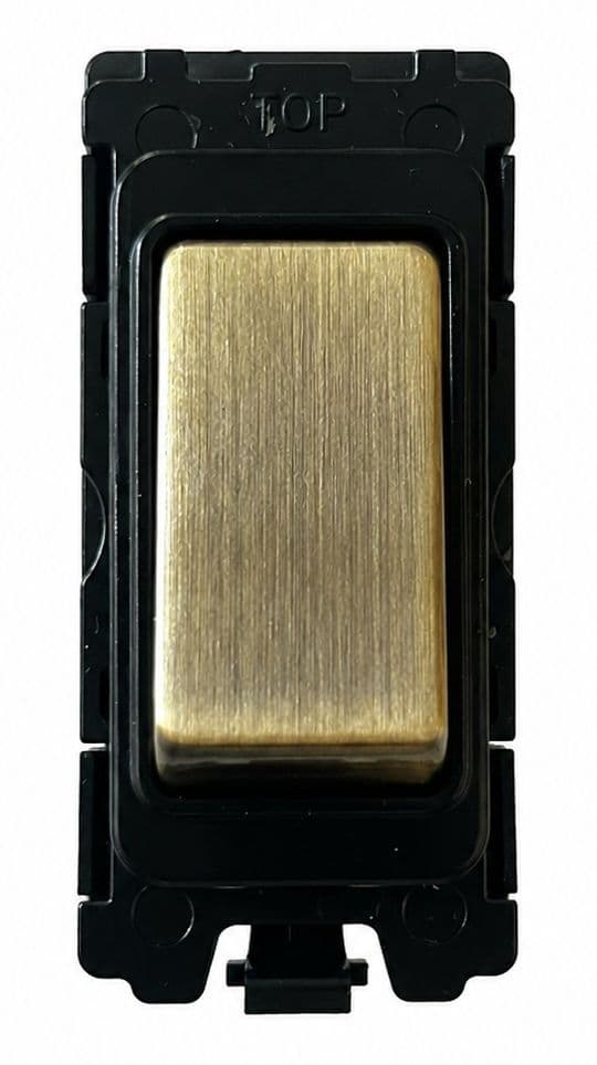 G&H G-405AB Antique Brass Grid Module 20A Intermediate Switch Black ...