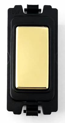 G&H G-431PB Polished Brass Grid Module Blank Insert Black Surround