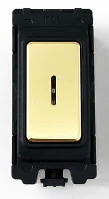 G&H G-471PB Polished Brass Grid Module 20A Single Pole Key Switch Black Surround