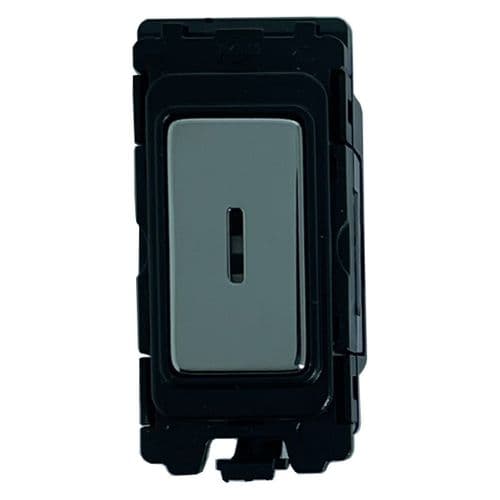 G&H G-471PC Polished Chrome Grid Module 20A Single Pole Key Switch Black Surround