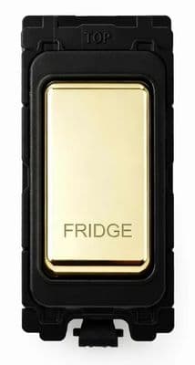 G&H G-476PB-FG Polished Brass Grid Module 20A Double Pole 'Fridge' Switch Black Surround