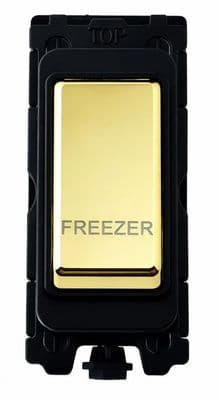 G&H G-476PB-FZ Polished Brass Grid Module 20A Double Pole 'Freezer' Switch Black Surround