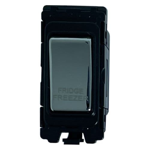G&H G-476PC-FF Polished Chrome Grid Module 20A Double Pole 'Fridge Freezer' Switch Black Surround
