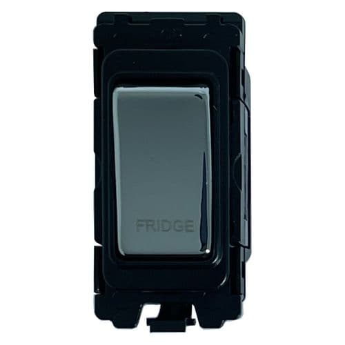 G&H G-476PC-FG Polished Chrome Grid Module 20A Double Pole 'Fridge' Switch Black Surround