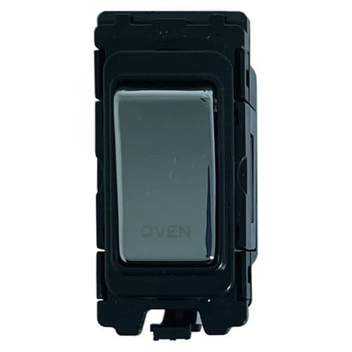 G&H G-476PC-OV Polished Chrome Grid Module 20A Double Pole 'Oven' Switch Black Surround