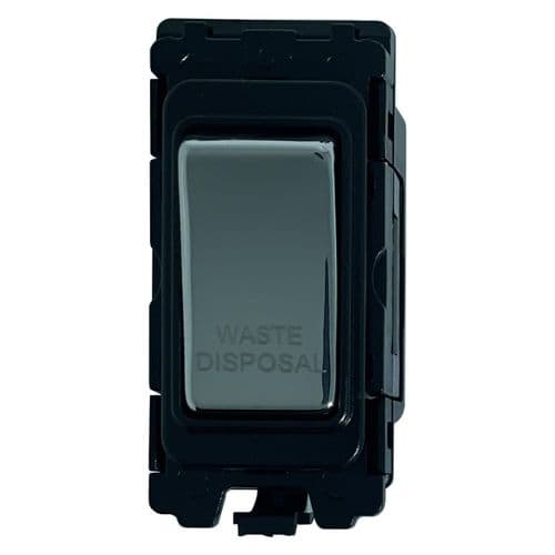 G&H G-476PC-WD Polished Chrome Grid Module 20A Double Pole 'Waste Disposal' Switch Black Surround