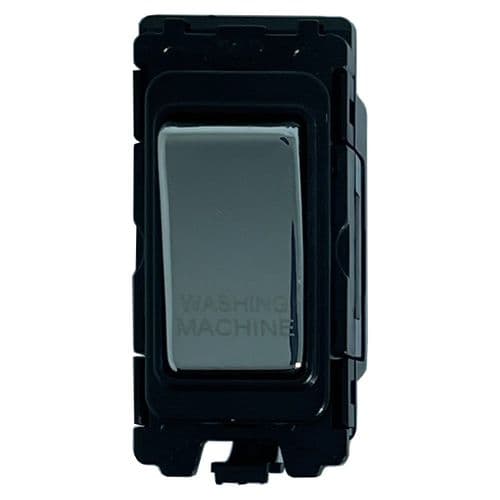G&H G-476PC-WM Polished Chrome Grid Module 20A Double Pole 'Washing Machine' Switch Black Surround